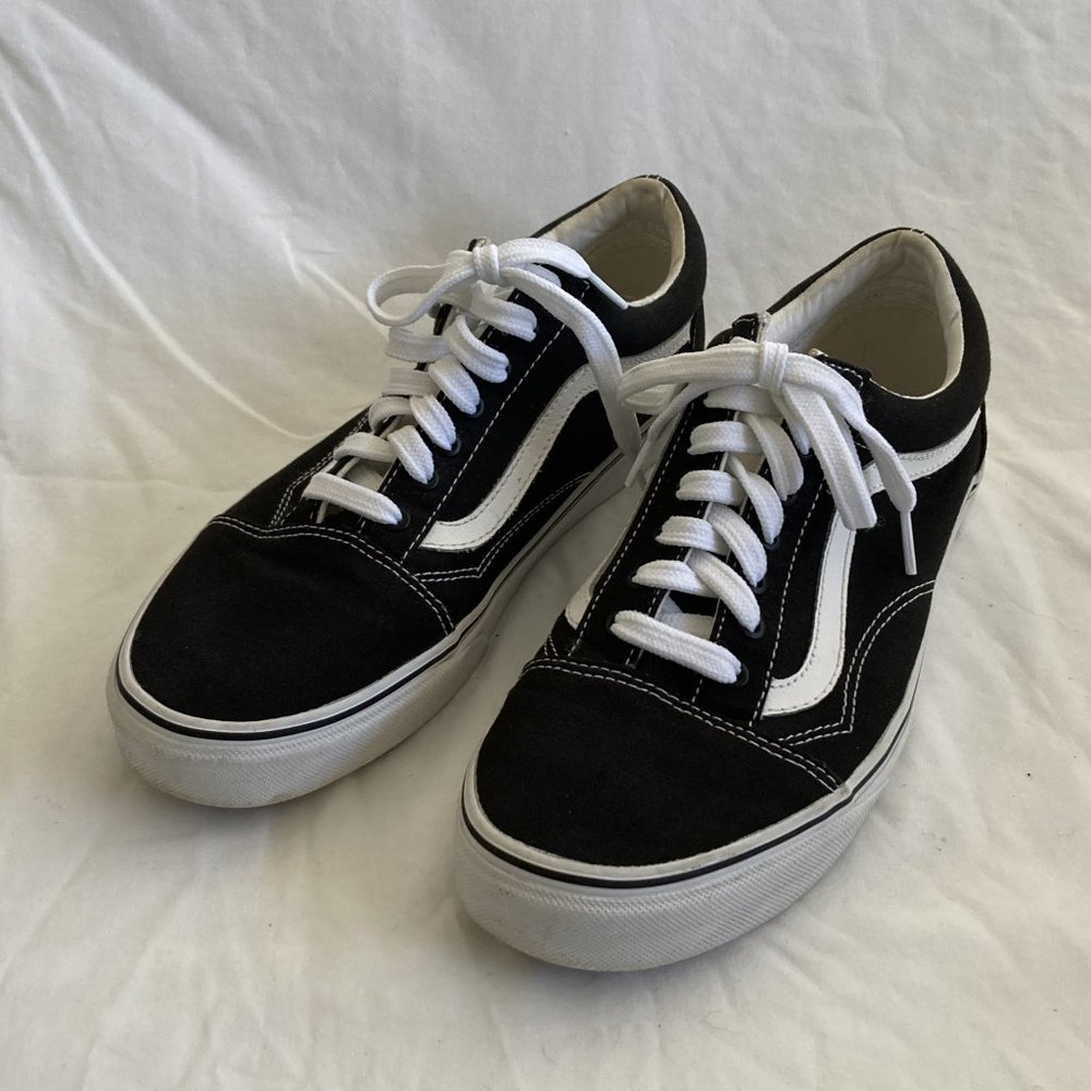 Vans Classic Black Canvas Old Skool Shoes Size M 9 1/2 W 11